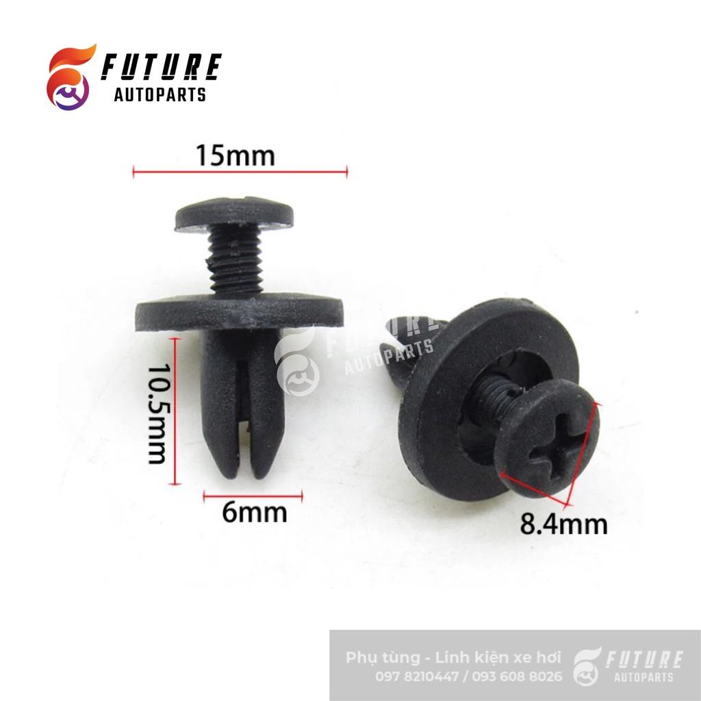 Bộ vít nở, chốt nhựa 6mm/8mm/10mm thông dụng phù hợp cho cản, chắn bùn xe hơi