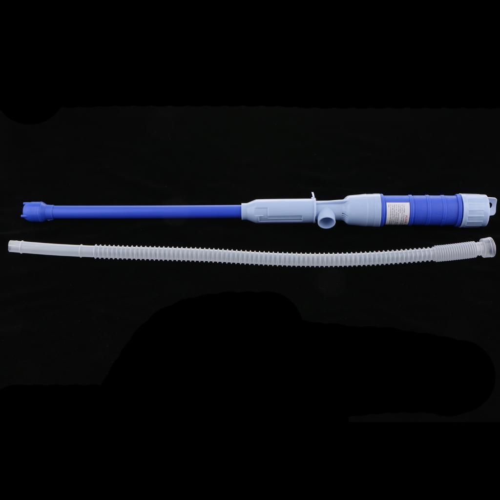 Auto Manual Hand Siphon Syphon Liquid Transfer Pump Pipe Oil Water Tank Blue