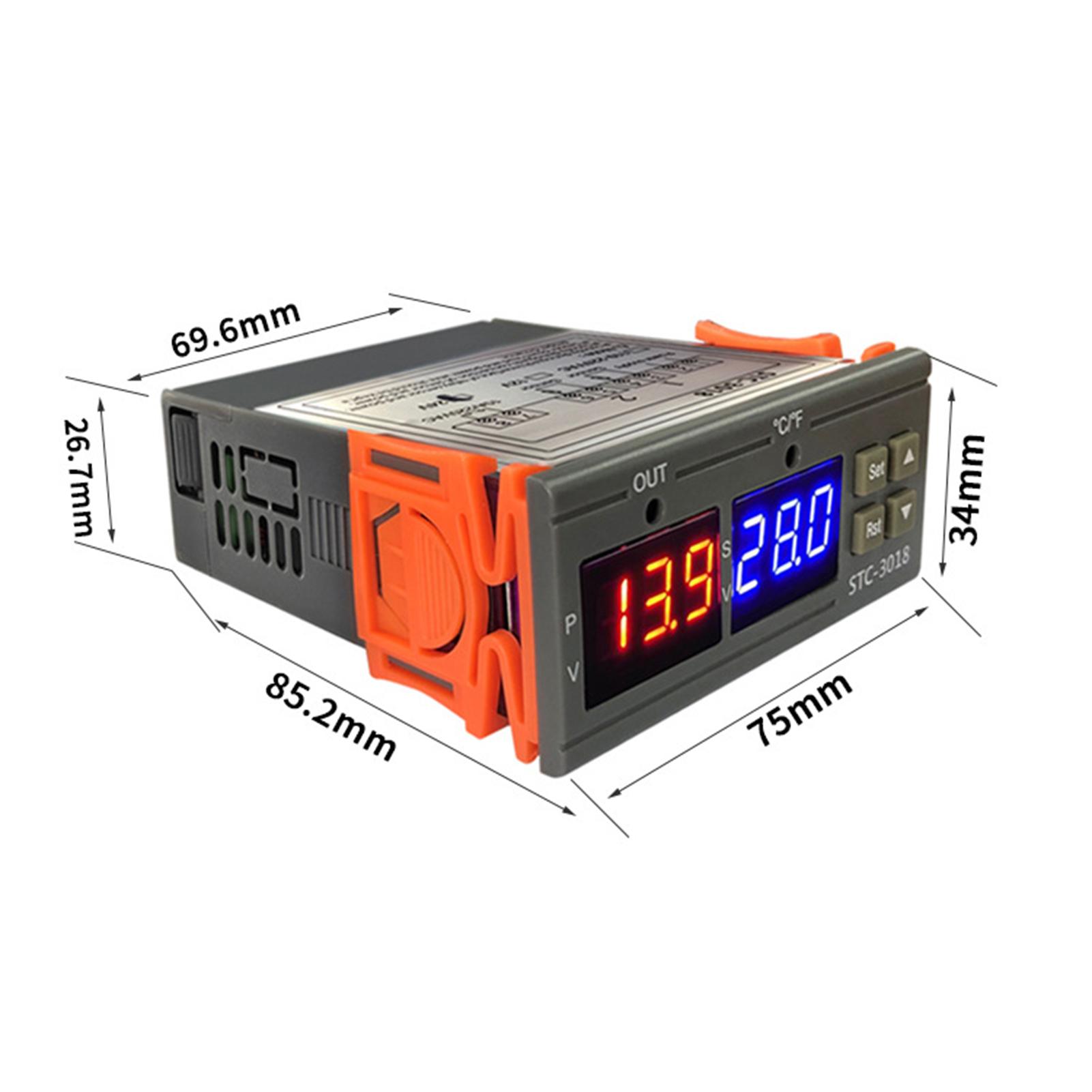 STC-3018 Temperature Controller, Digital LED Display Thermostat, Temperature Control Switch Micro Temperature Control Board Thermostat Sensor