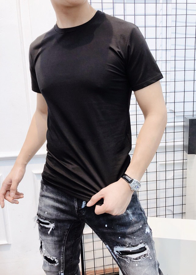 Áo Thun Đen Cổ Tròn Dáng Hàn Quốc THUNDEN57 - Thun Đen