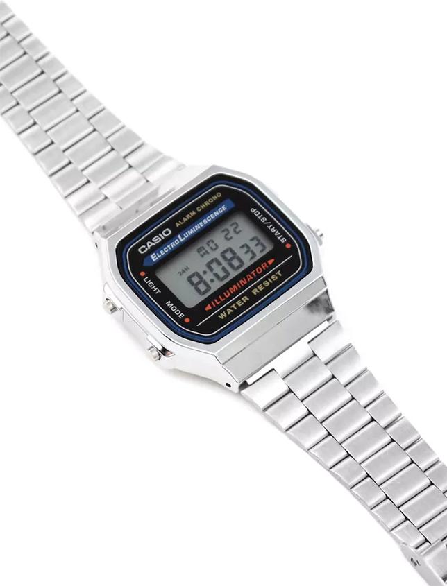 Đồng Hồ Nam Dây Thép Không Gỉ Casio A168WA-1WDF - Đen