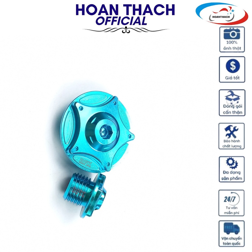 Ốc Mâm Lửa Gr5 Titan Honda (Màu Xanh Lục Bảo) dùng cho nhiều dòng xe HOANTHACH SP001164