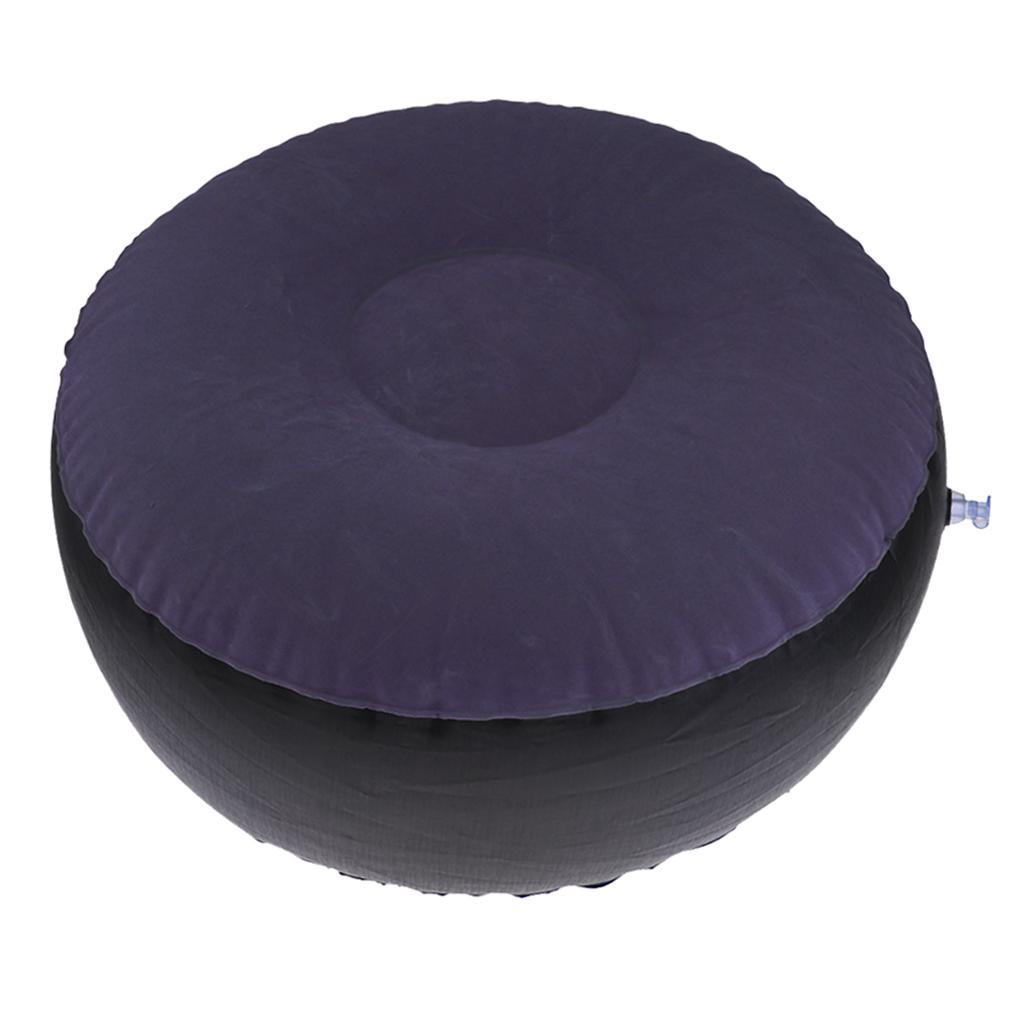 2x Portable Air Inflatable Stool Ottoman Chair For Fishing Bedroom Dark Blue