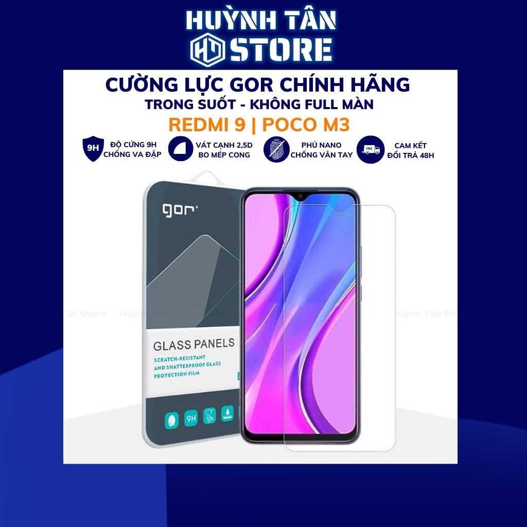 Kính cường lực redmi 9 poco m3 trong suốt KHÔNG FULL MÀN chống bám vân tay chính hãng Gor phụ kiện huỳnh tân store - Hàng nhập khẩu