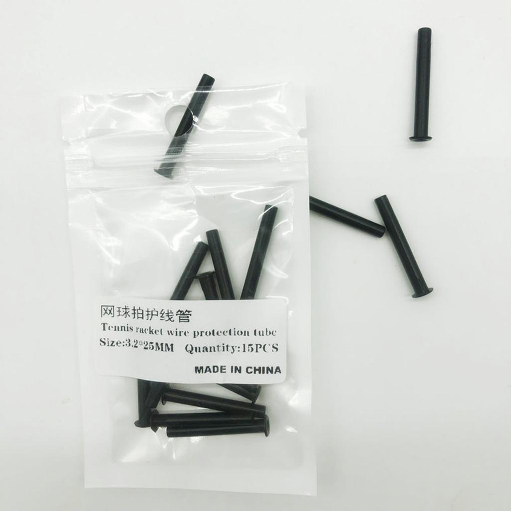 2x 15pcs Tennis Racket Grommets, Universal Racquet Eyelets, Black String Tubes