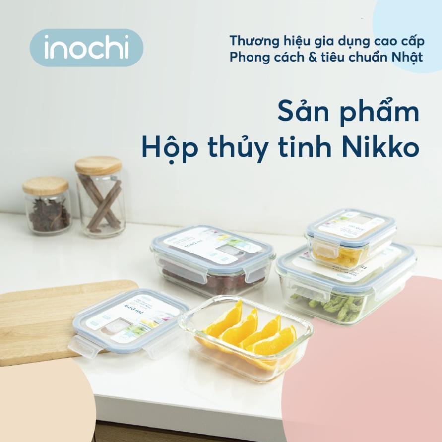 Hộp Thuỷ Tinh Đựng Thực Phẩm Nikko INOCHI Đựng Đồ Ăn Thức Ăn Bảo Quản Thực Phẩm trữ đông tủ lạnh