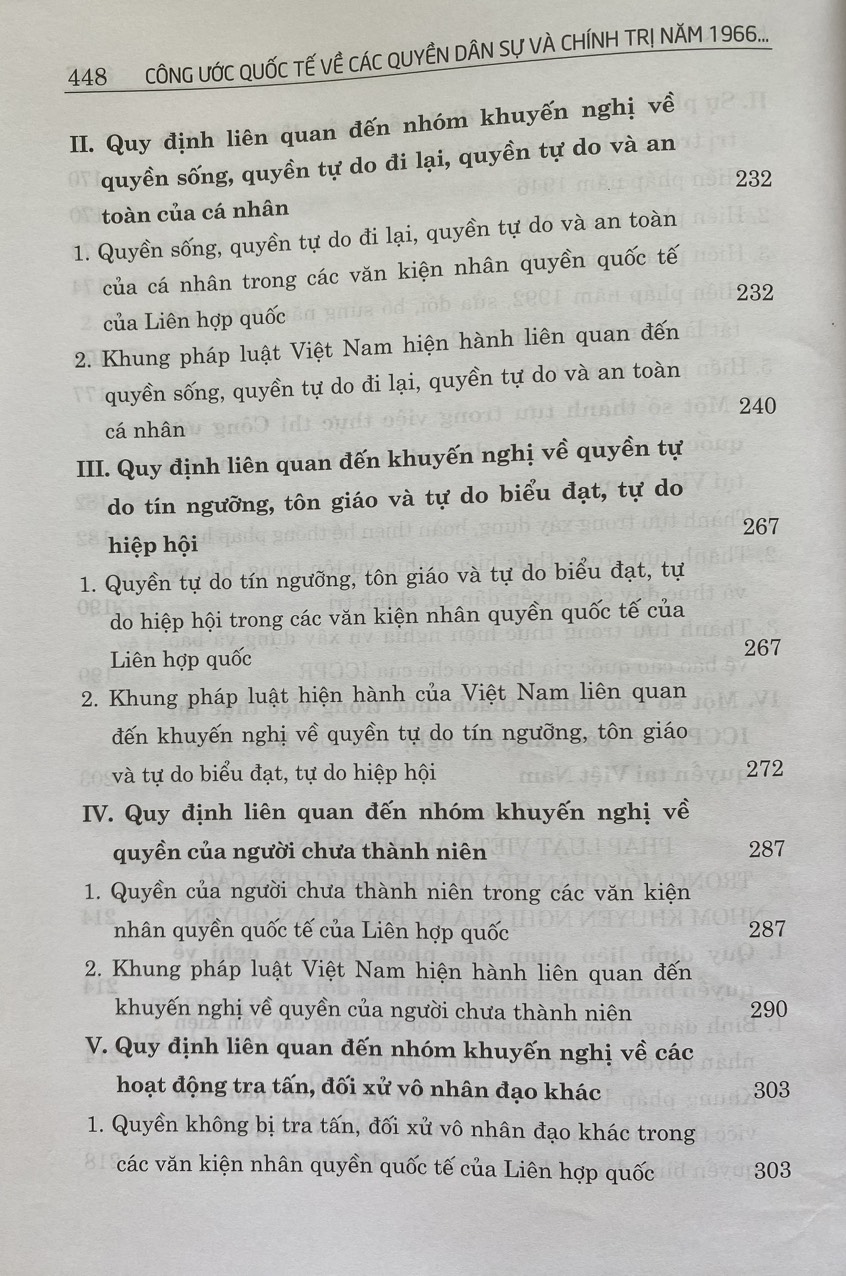 Công ước quốc tế về các quyền dân sự và chính trị năm 1966 và việc thực thi các khuyến nghị của ủy ban nhân quyền tại Việt Nam