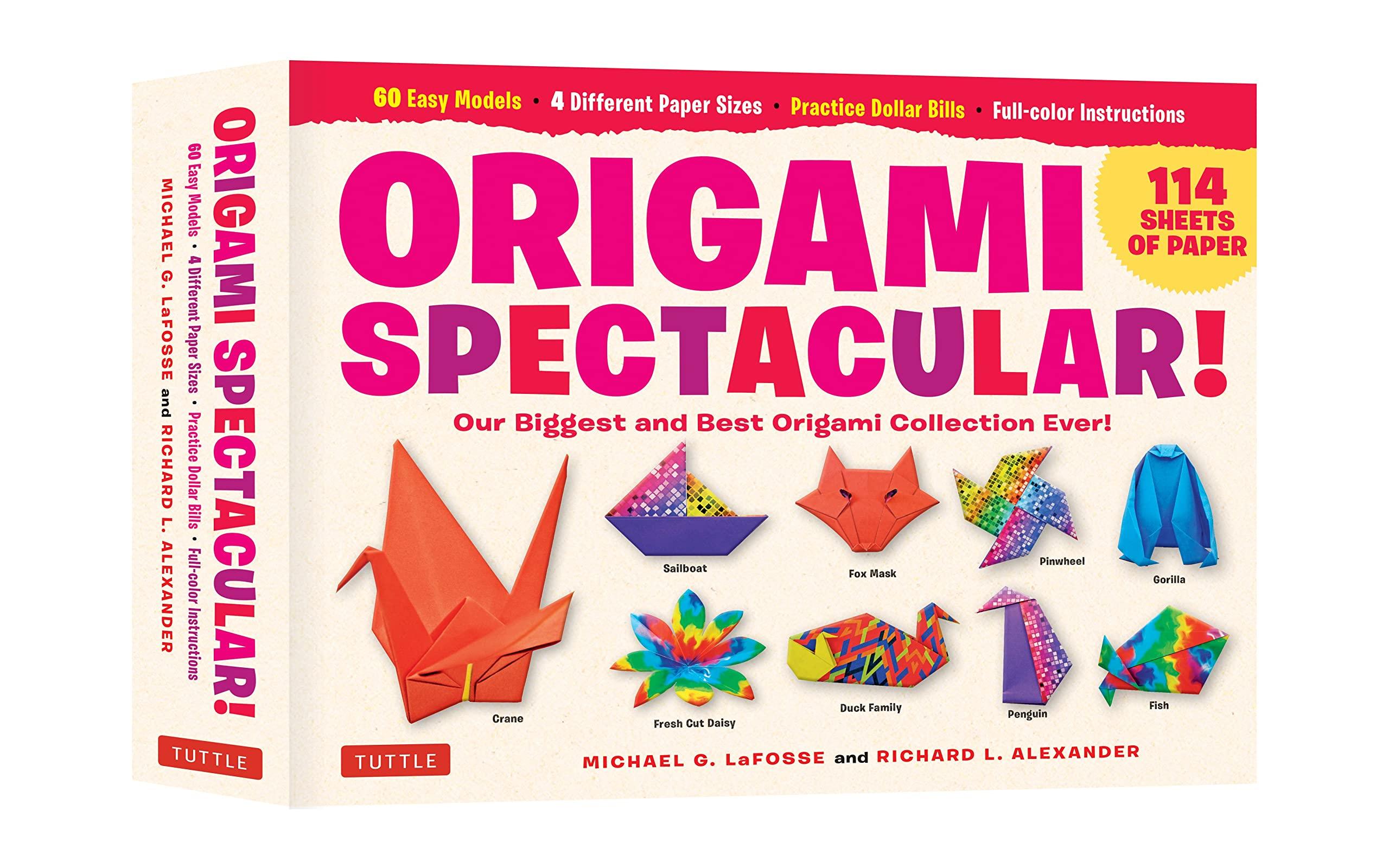 Origami Spectacular Kit: Our Biggest And Best Origami Collection Ever! (114 Sheets Of Paper; 60 Easy Projects To Fold; 4 Different Paper Sizes; Practice Dollar Bills; Full-color Instruction Book)