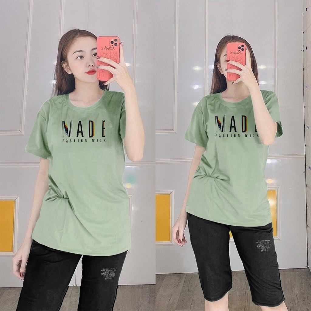 Đồ Bộ Mặc Nhà Nữ Quần Lửng Bigsize Thun Cotton Thể Thao Đẹp Dễ Thương Cute, Mặc Ngủ Đi Chơi DBN21