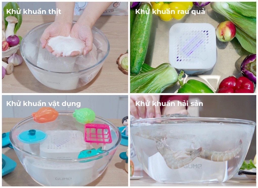 Máy Khử Khuẩn Thực Phẩm Sothing Gume Làm Sạch 99,99% Vi Khuẩn