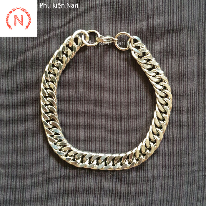 Lắc tay inox nam kiểu lặc đôi