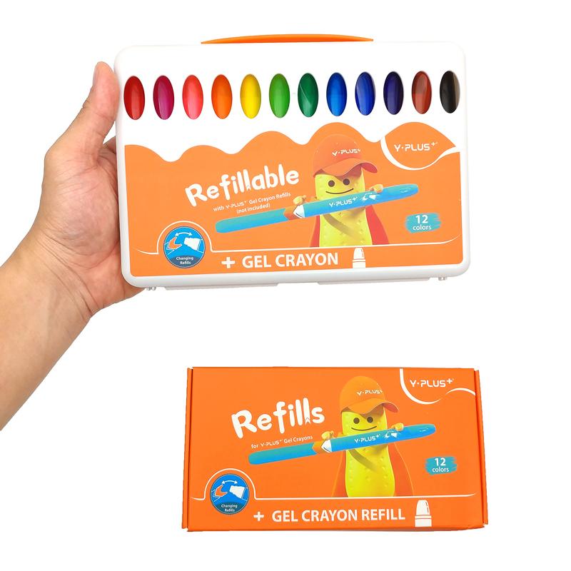 Hộp 12 Màu Sáp Gel Meteor Kèm 12 Ruột - Y Plus+ GC210300