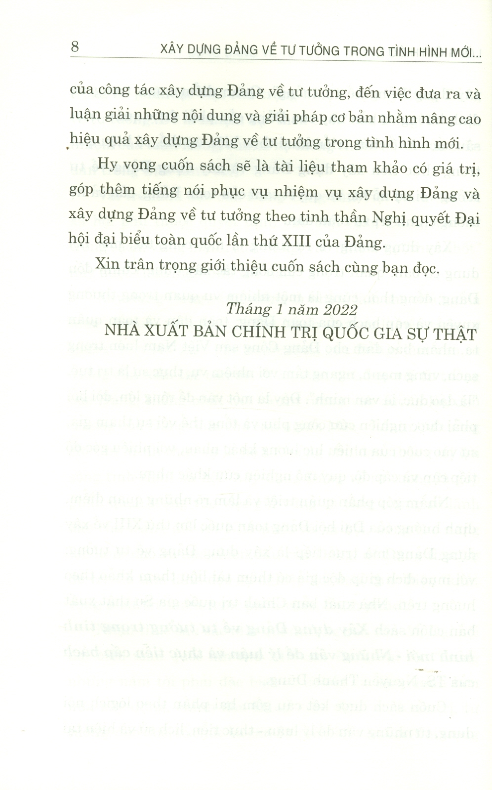 Xây Dựng Đảng Về Tư Tưởng Trong Tình Hình Mới - Những Vấn Đề Lý Luận Và Thực Tiễn Cấp Bách