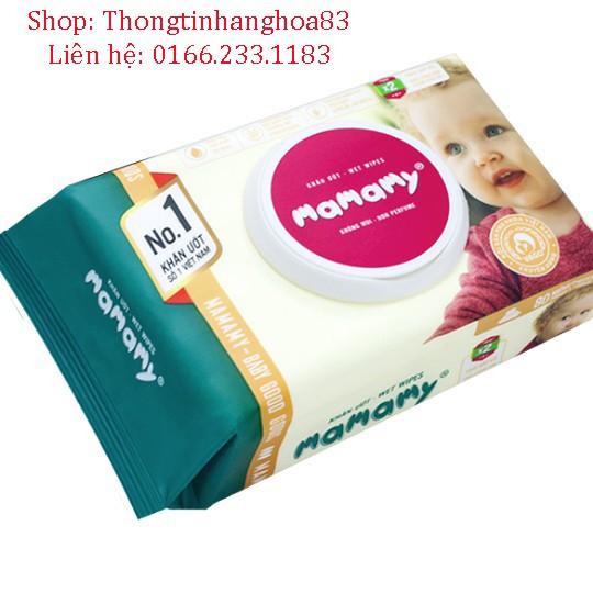 (tặng thêm 20 tờ/ Gói) 4 Gói khăn giấy ướt Mamamy 100 tờ nắp