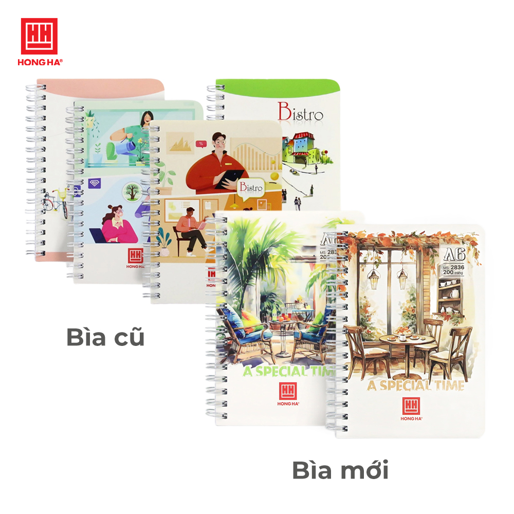 Sổ lò xo 200 trang A6 Hồng Hà Bistro - 2836