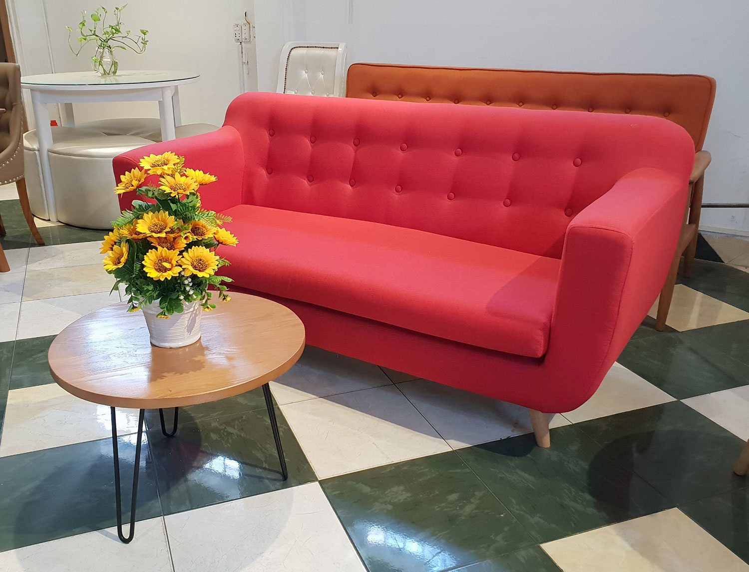 Bộ Ghế Sofa Băng Dài Trẻ Trung_Màu Hồng_Dài 1800
