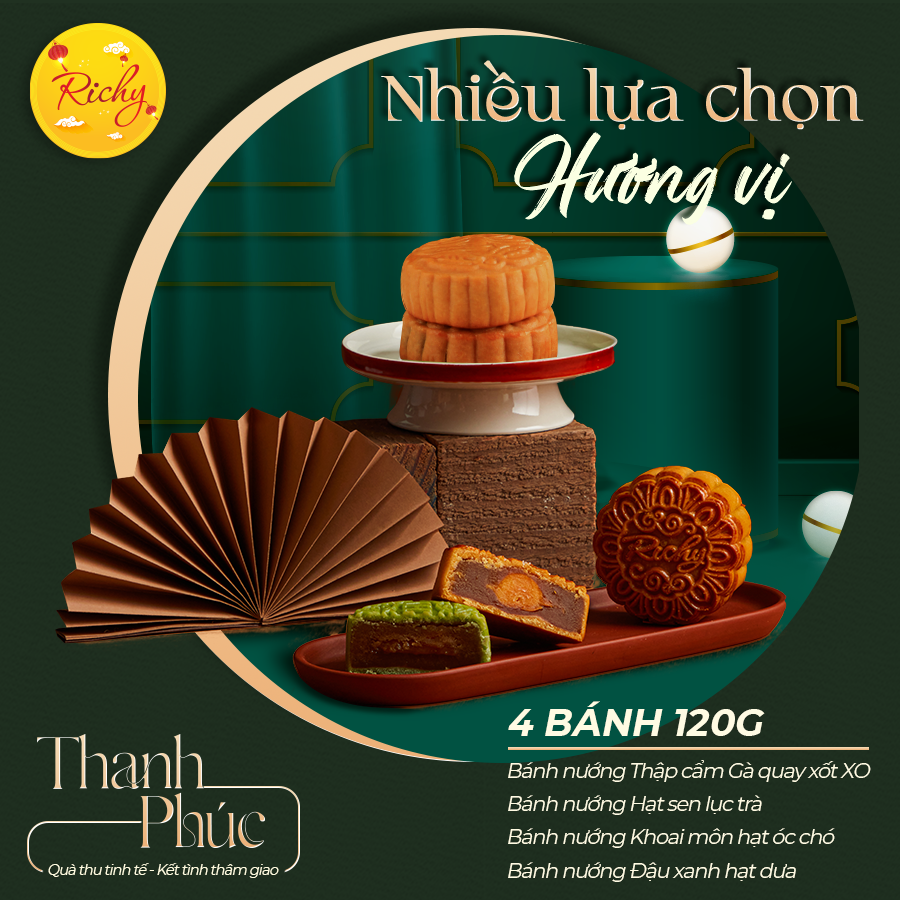 Bánh Trung Thu Richy hộp cao cấp - bộ Thanh Phúc