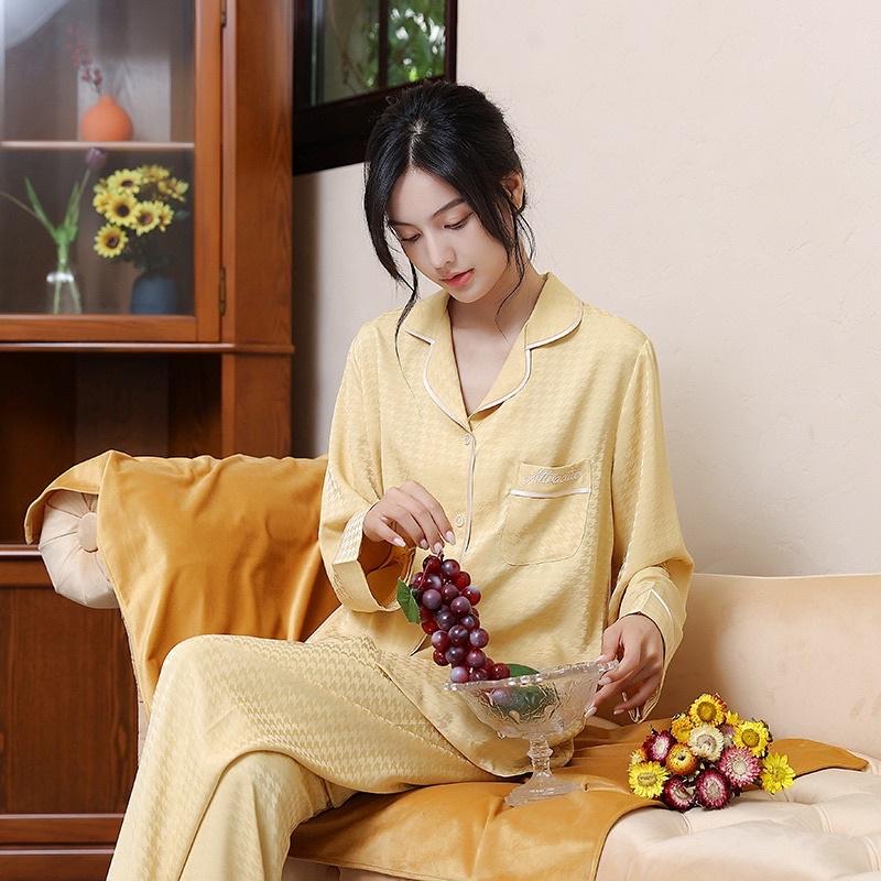 Bộ Lụa Mặc Nhà ️Đồ Ngủ Pijama Lụa Cao Cấp Siêu Mát Mềm Mịn - ELSA