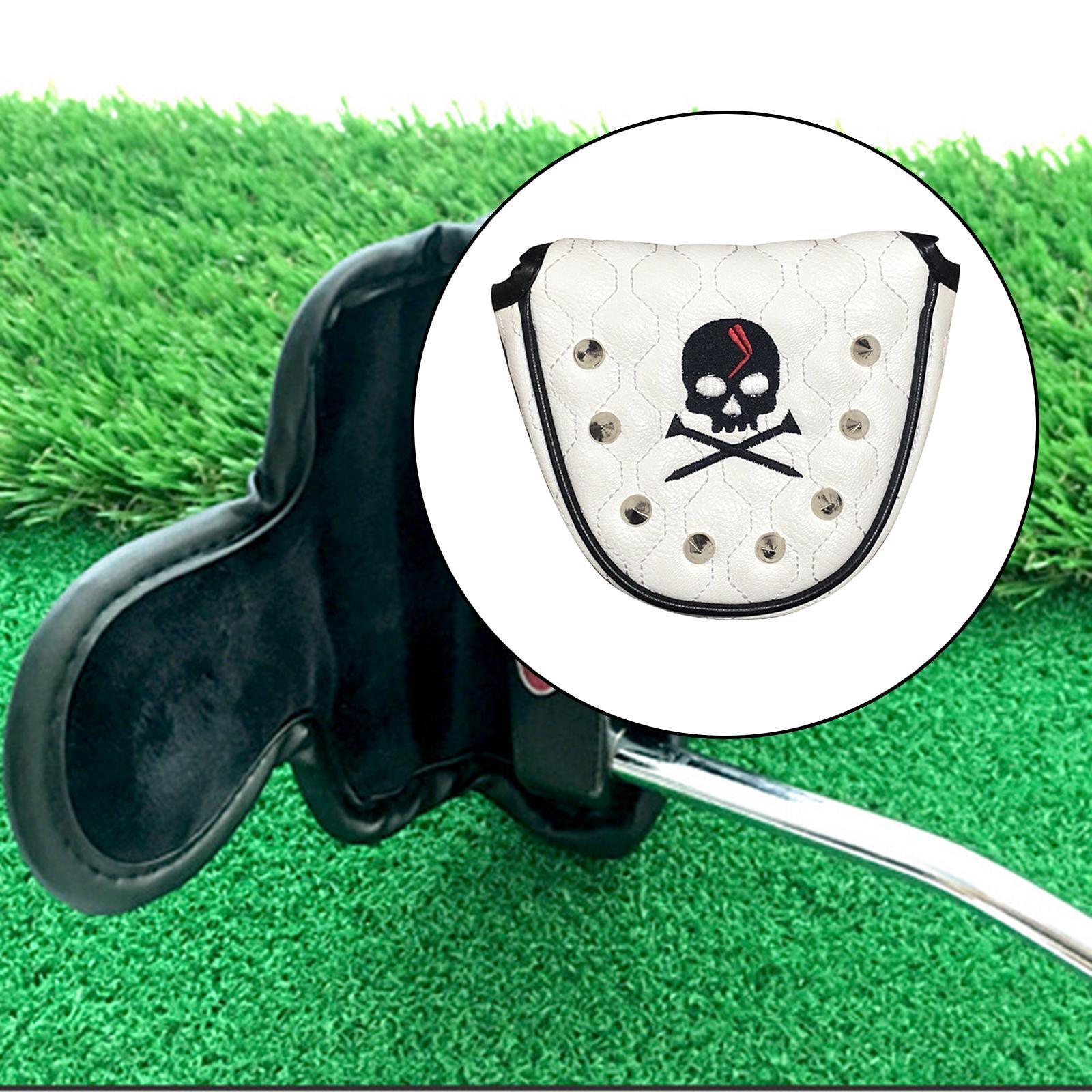 PU Golf Mallet Putter Head Cover Embroidery Headcover