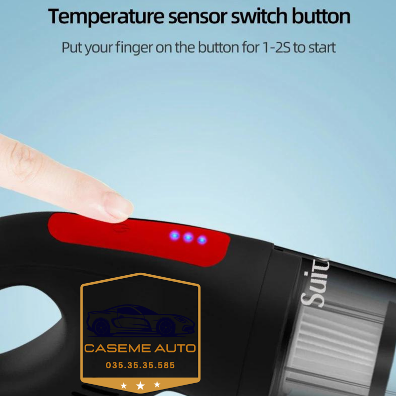 Máy Hút Bụi Không Dây Cầm Tay Trên Ô Tô - Lực Hút Mạnh - Công Suất 120w - Pin Sạc Tích Điện - Hàng Nhập Khẩu