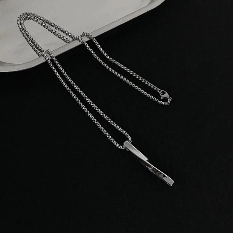 Dây Chuyền Nam Nữ Unisex Basic Veins Brick Titan Không Gỉ Mặt Xoắn Ốc Phá Cách Unisex cho Nam Và Nữ Cam Accessories