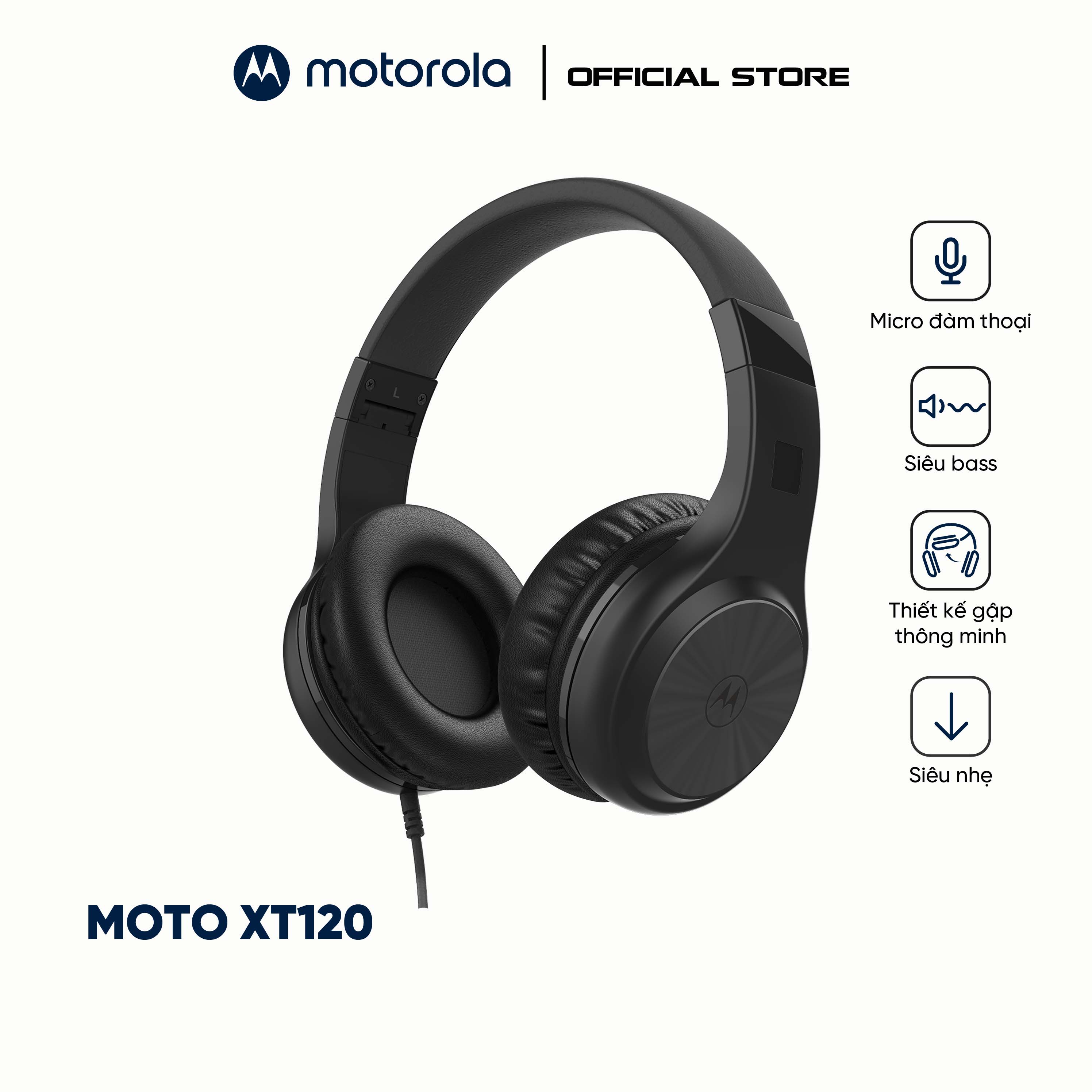 Tai nghe chụp tai Motorola Moto XT120 - Hàng chính hãng