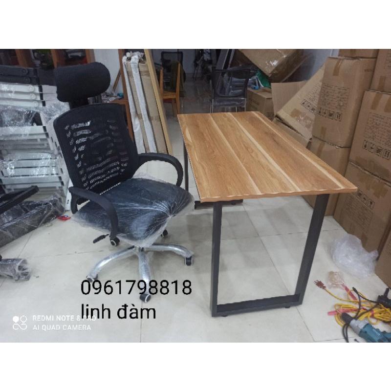 Combo Bàn làm việc chân u( hộp sắt 2.5×5)dày chắc chắn và ghế xoay tựa đầu GX5003