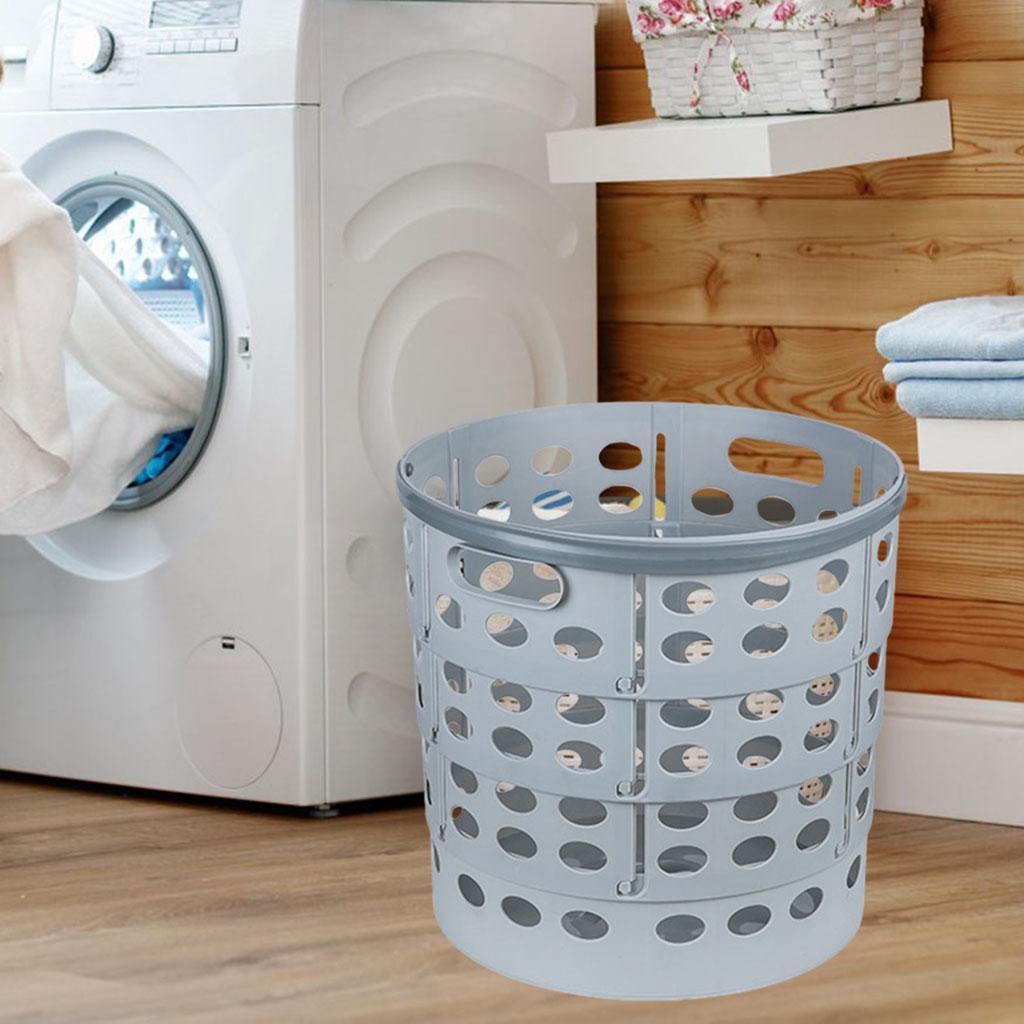 Folding PP Storage Basket Bins Kids Room Clothes Sundries Organizer White