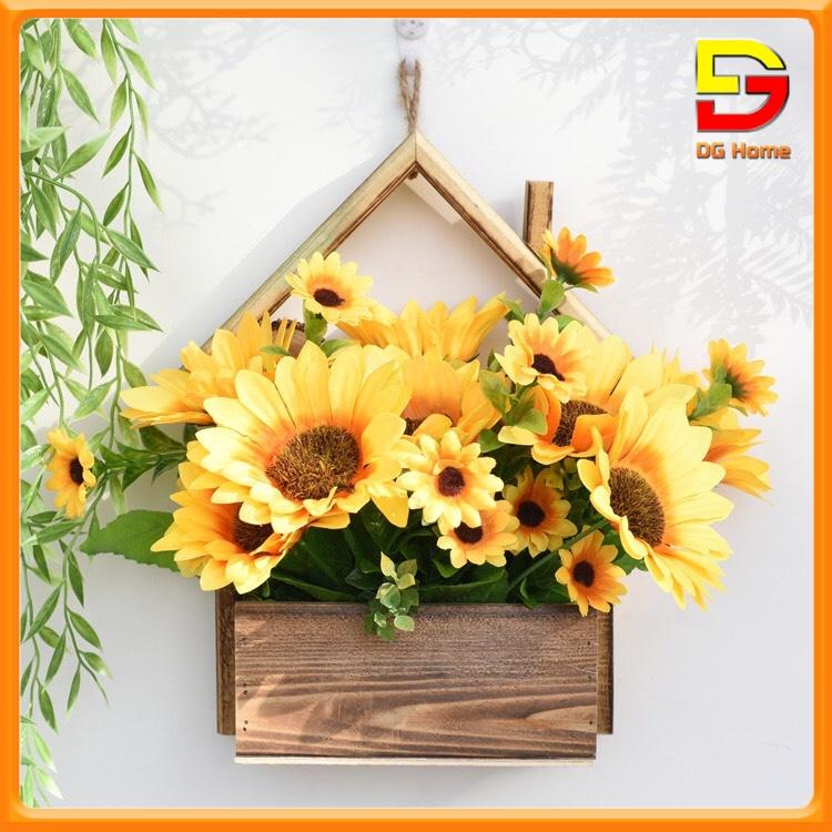 Giỏ Hoa Treo Tường Hình Ngôi Nhà Gỗ Decor Trang Trí Nhà Cửa Kích Thước 27x17.5x9.4cm TẶNG MÓC TREO
