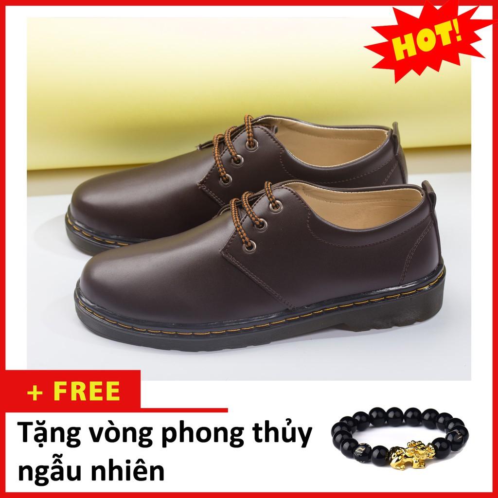 Giày Boot Nam Cổ Ngắn Màu Nâu Da Trơn Cực Đẹp Và Phong Cách Để Khâu Chắc Chắn - M353-NAU- Tặng Vòng Tay Phong Thủy