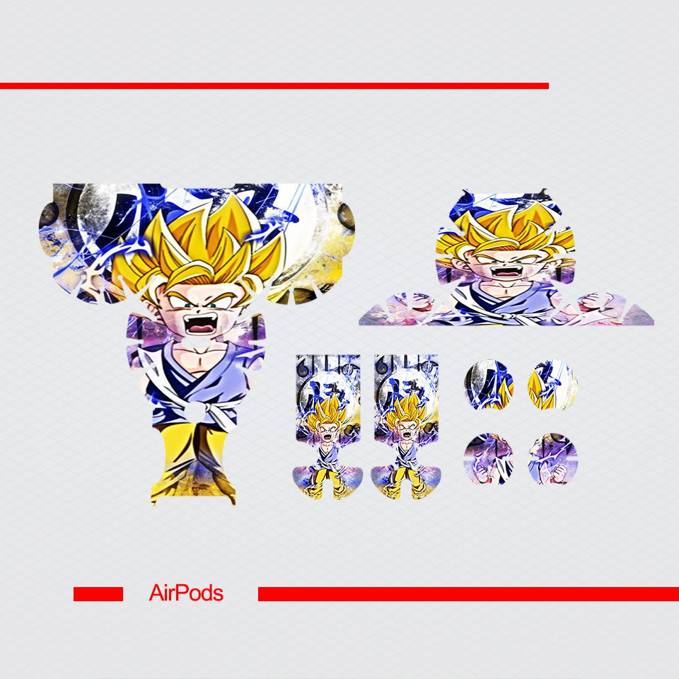 Miếng dán skin chống bẩn cho tai nghe AirPods in hình Dragon Ball - Goku 2 - 7vnr71 (bản không dây 1 và 2)