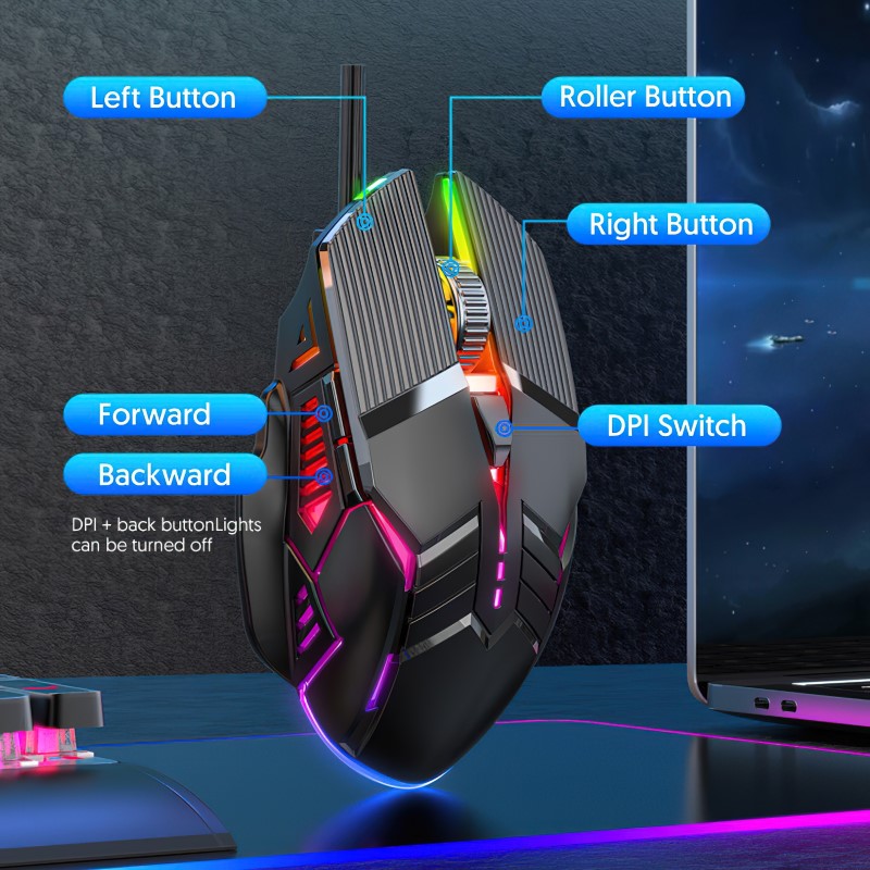 Chuột led RGB 3200 DPI Gaming Mouse S800