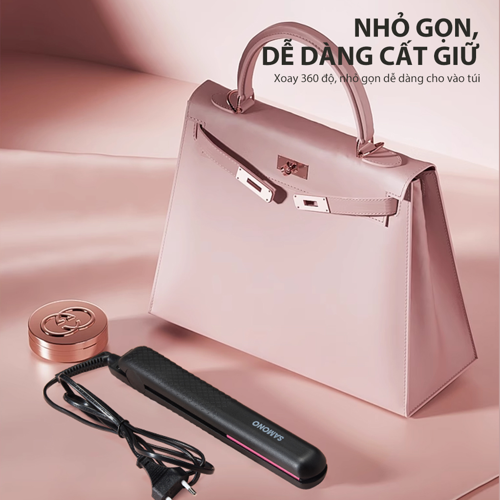 Máy Duỗi và Uốn Tóc SAMONO Chất liệu Gốm chịu nhiệt Làm nóng trong 20 giây SW-HS01 HÀNG CHÍNH HÃNG