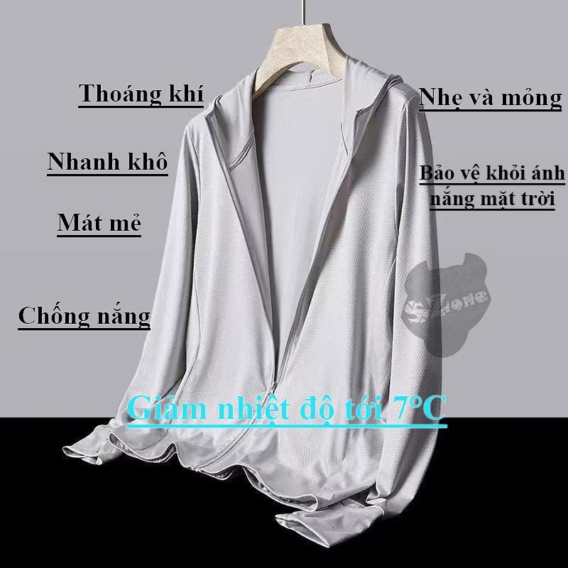 Áo chống nắng nam,áo khoác đi nắng chất vải kim cương có big size 4xl cho người 100kg