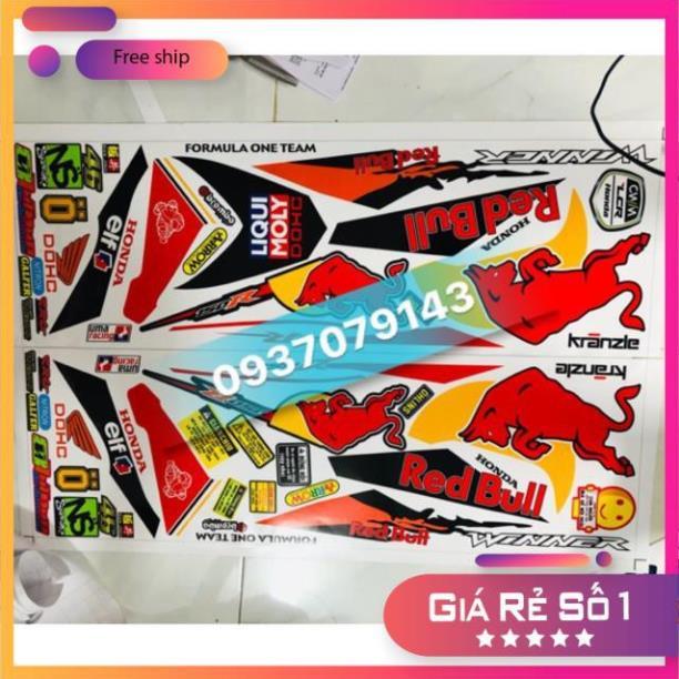 Tem rời winner redbull dán xe trắng bảo hành màu sắc vĩnh viễn