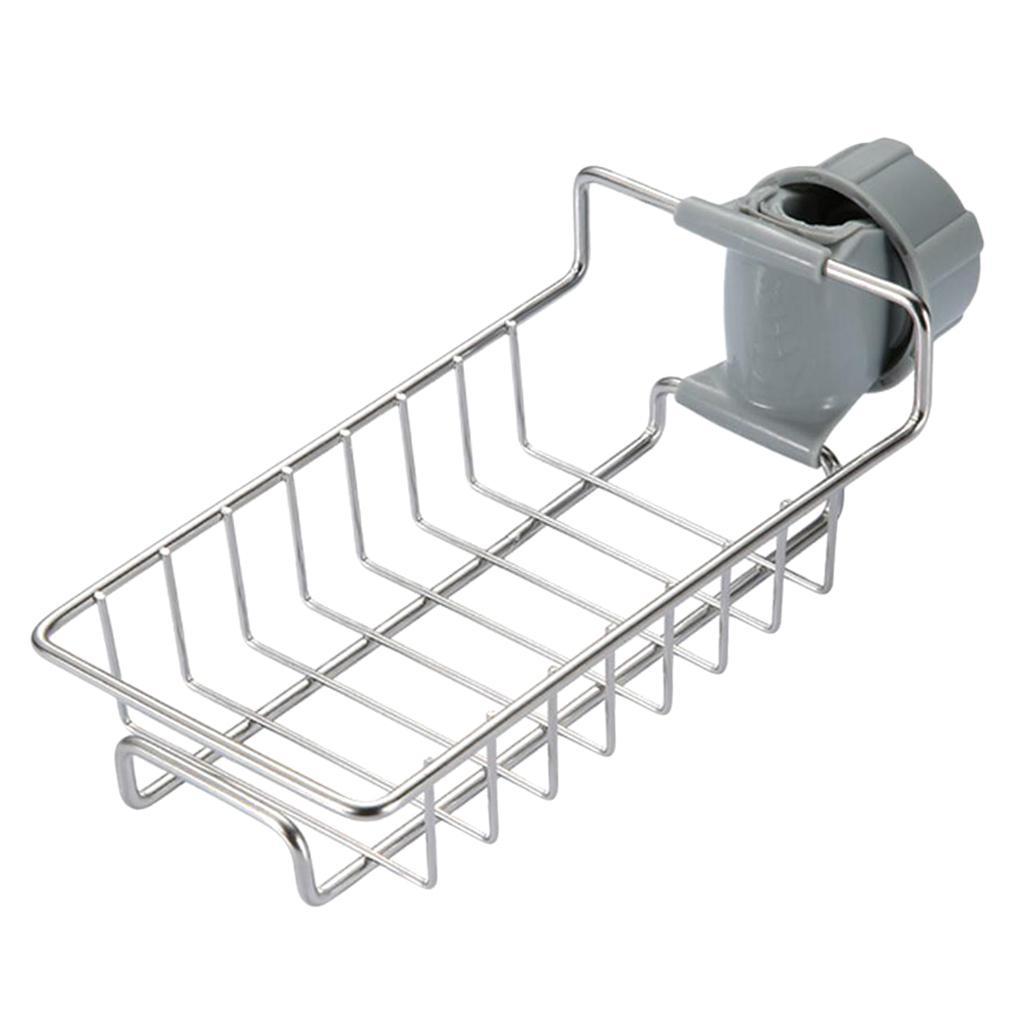 Faucet Shelf Bathroom Soap Scrubber Sponge Holder Storage Organizer Rack