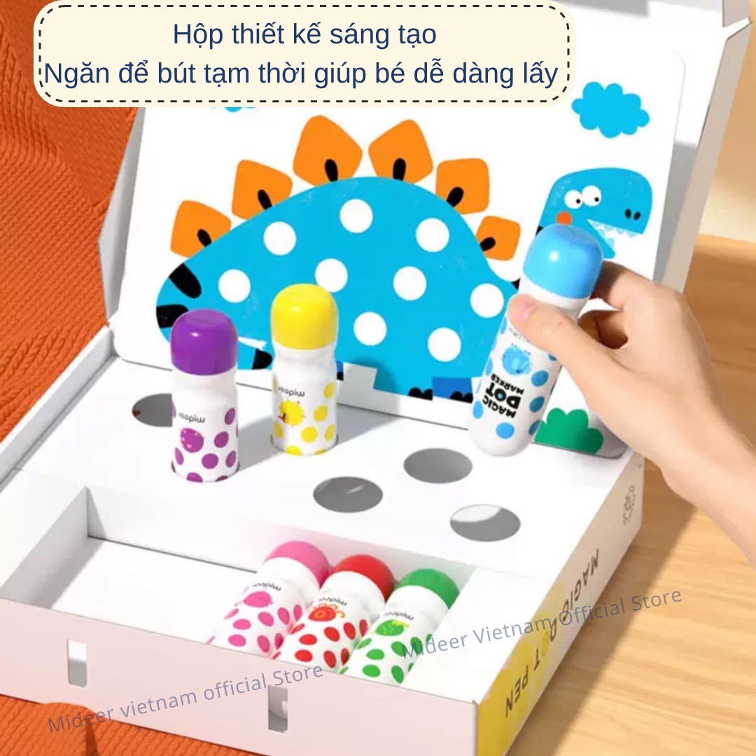 Bút chấm màu Dot cho bé Mideer Magic Dot Marker, Bút dạ nước cho bé 2,3,4,5 tuổi