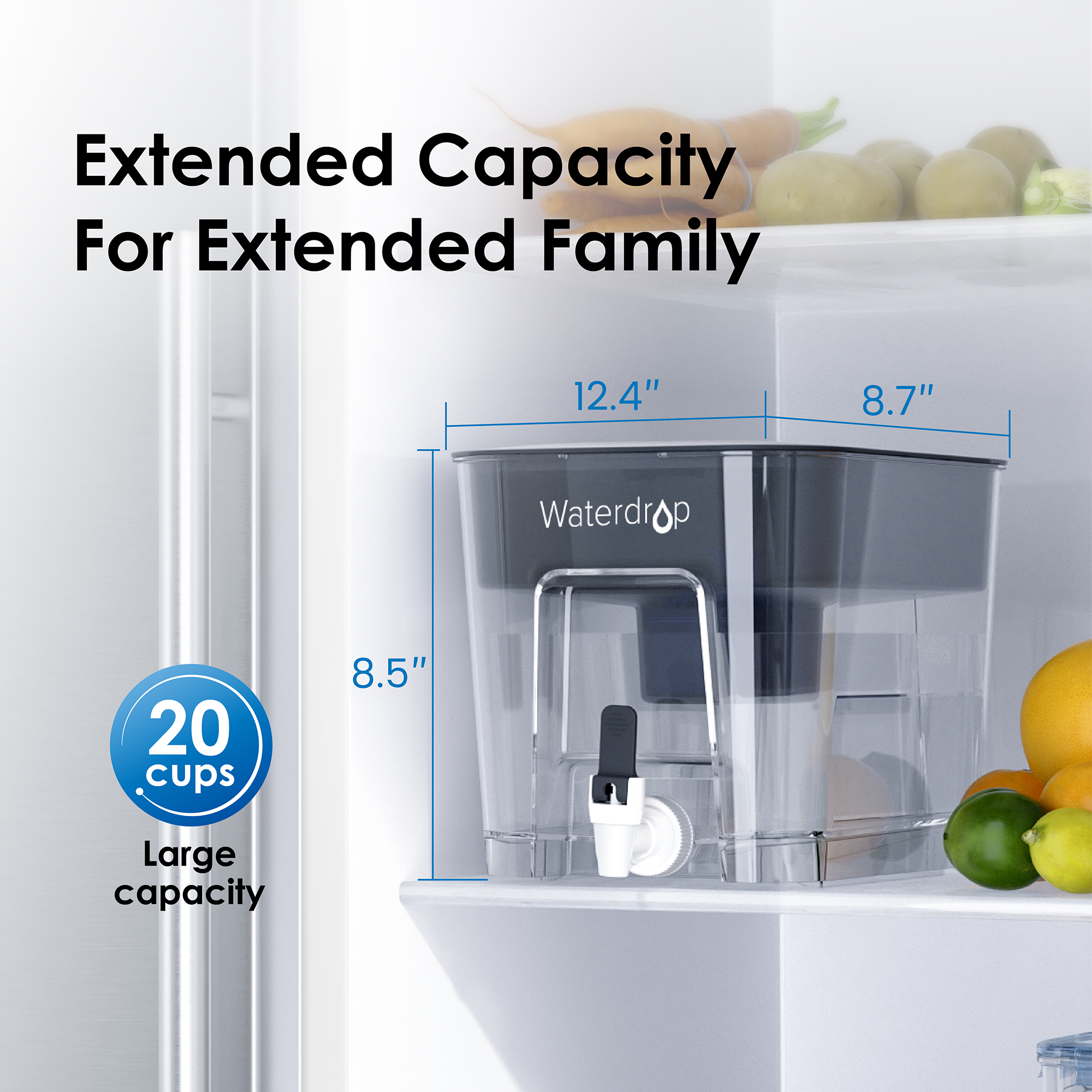 Bình lọc nước 9L Waterdrop WD-WFD-22L với 1 lõi lọc