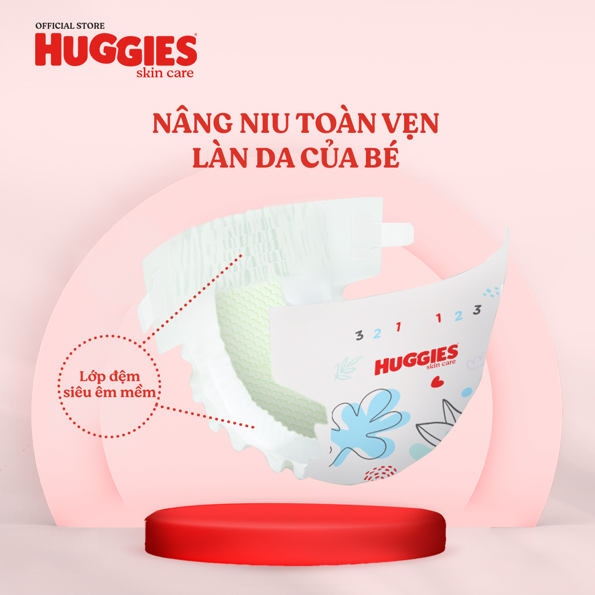 Combo 3 Tã/bỉm dán Huggies Skincare Super Jumbo M76+3/L68/XL60/XXL54