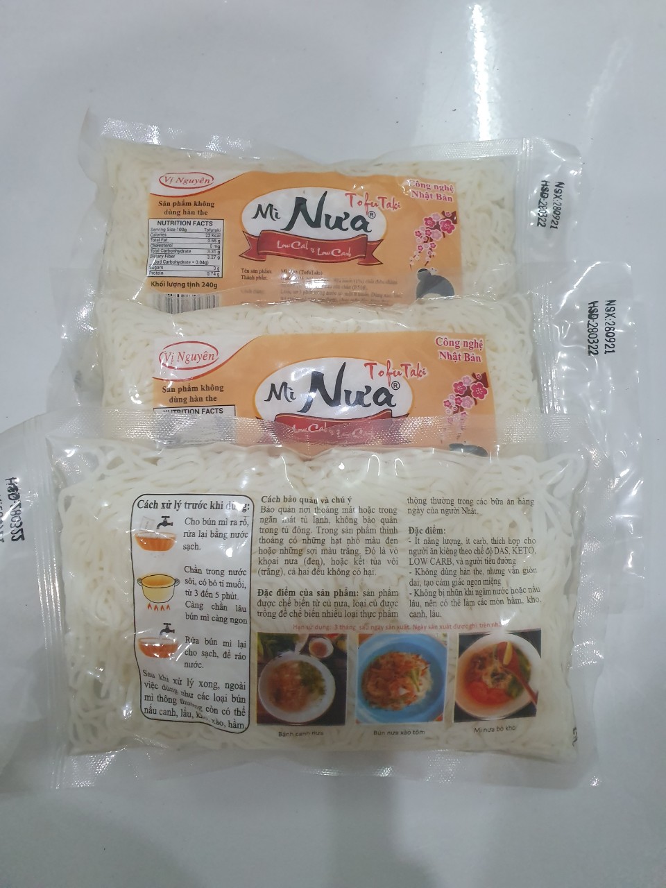 Combo 2 Gói Mì Nưa 2 Gói Miến Nưa Vị Nguyên 240Gram