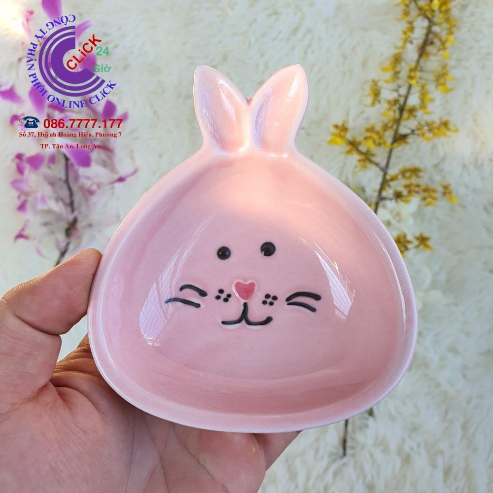 Sét 5 món Mâm Cơm Chén Tô Dĩa Hình Thỏ Xinh Xắn Ấn Tượng Gốm Sứ Cao Cấp Hàng Khử Chì