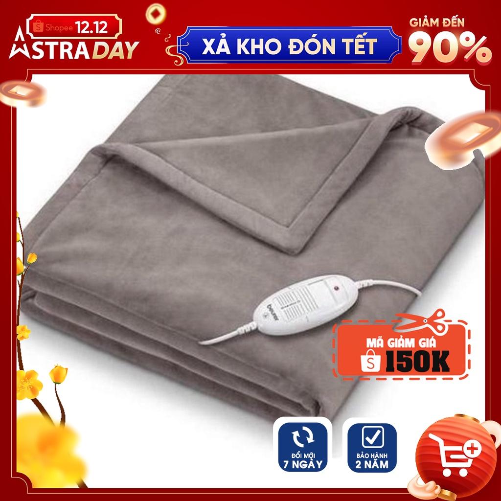 Chăn điện sưởi ấm Beurer HD75 lông cừu mềm mịn. 6 mức cài đặt nhiệt độ, tự động ngắt sau 3h, hệ thống
