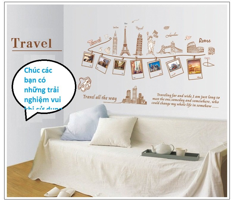 Decal dán tường du lịch thế giới độc đáo