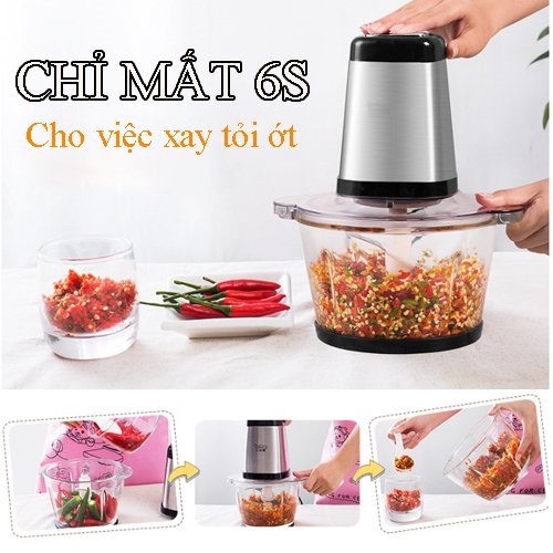 Hình ảnh Máy Xay Thịt Cối Thủy Tinh BST-3124 - Hàng Chính Hãng