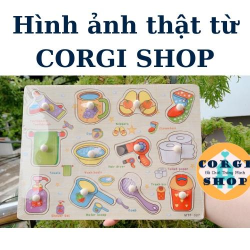 Bảng Gỗ Chữ Cái, Chữ Số, Động Vật, Xe, Máy Bay, Đồ Dùng Trong Nhà, Đồ Chơi Ghép Hình Bảng Núm Gỗ Ghép Hình