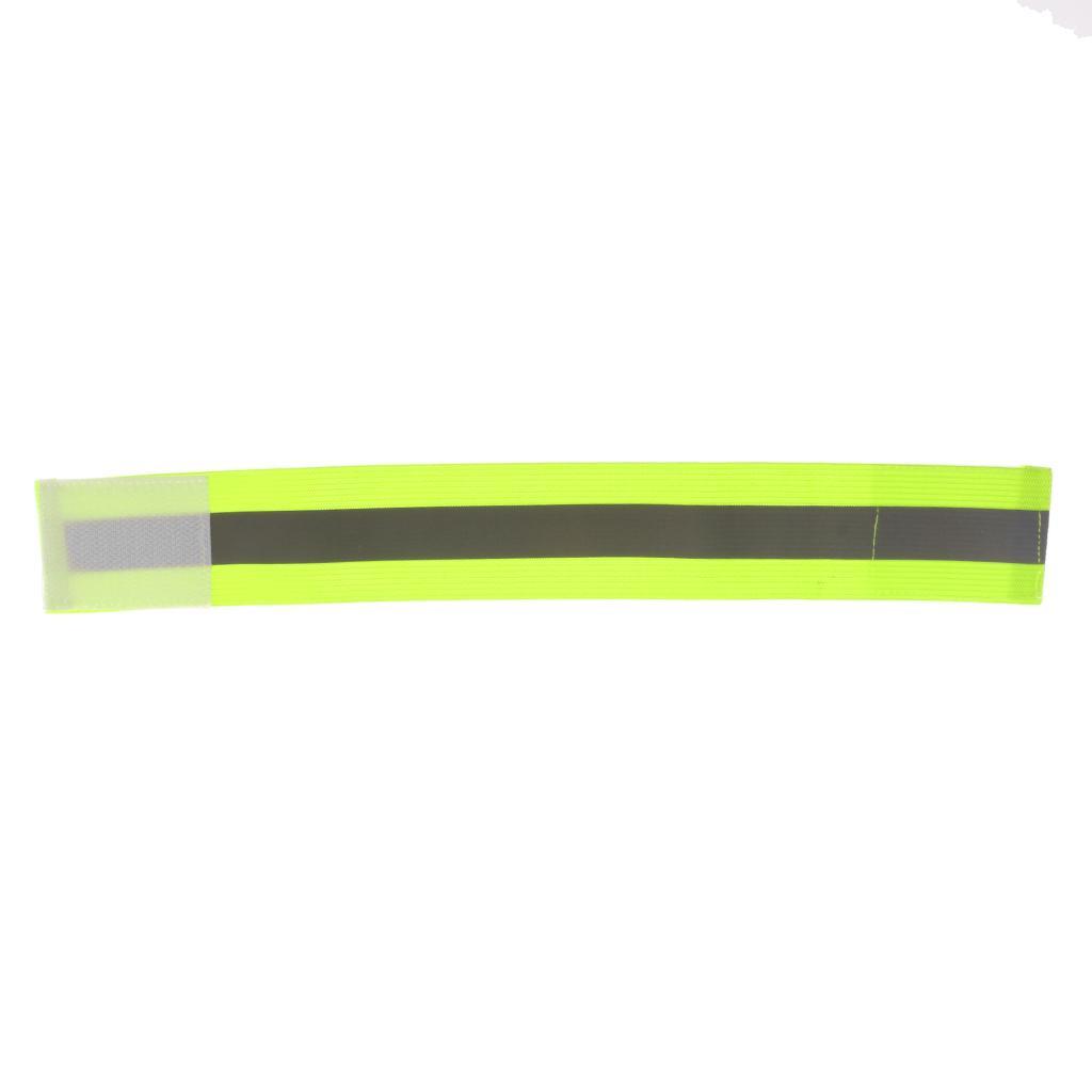 4pcs Reflective Running Cycling Jogging Hand Wrist Ankle Arm Leg Band Yellow