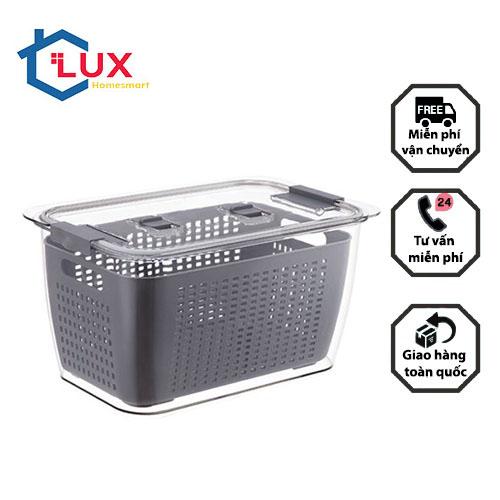 Hộp Đựng Thực Phẩm Tủ Lạnh 2 Lớp Có Lỗ Thoát Nước, Có Khóa Thoát Khí, Dễ Dàng Bảo Quản Rau Củ - Giao Màu Ngẫu Nhiên - Hàng Chất Lượng