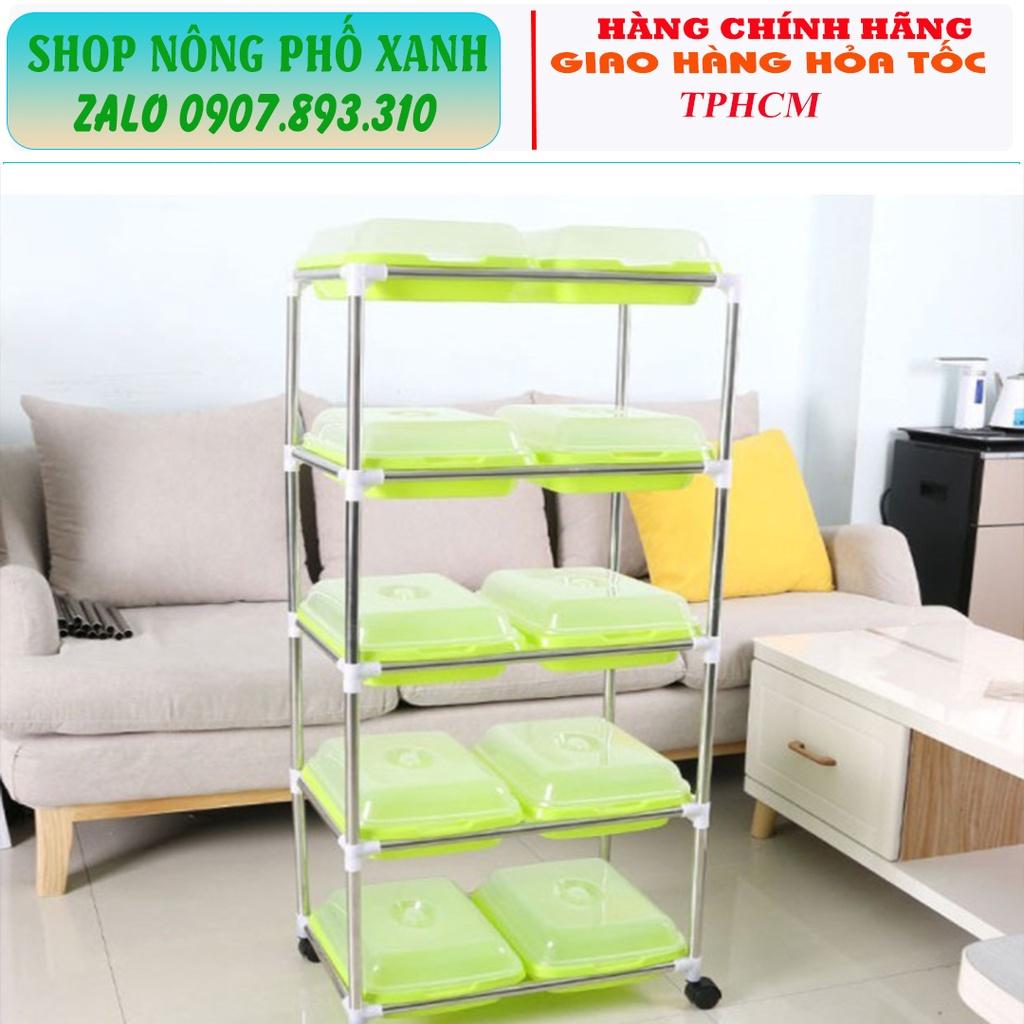Bộ khay nhựa PP nguyên sinh trồng rau mầm, cỏ lúa mì có 4 màu lựa chọn