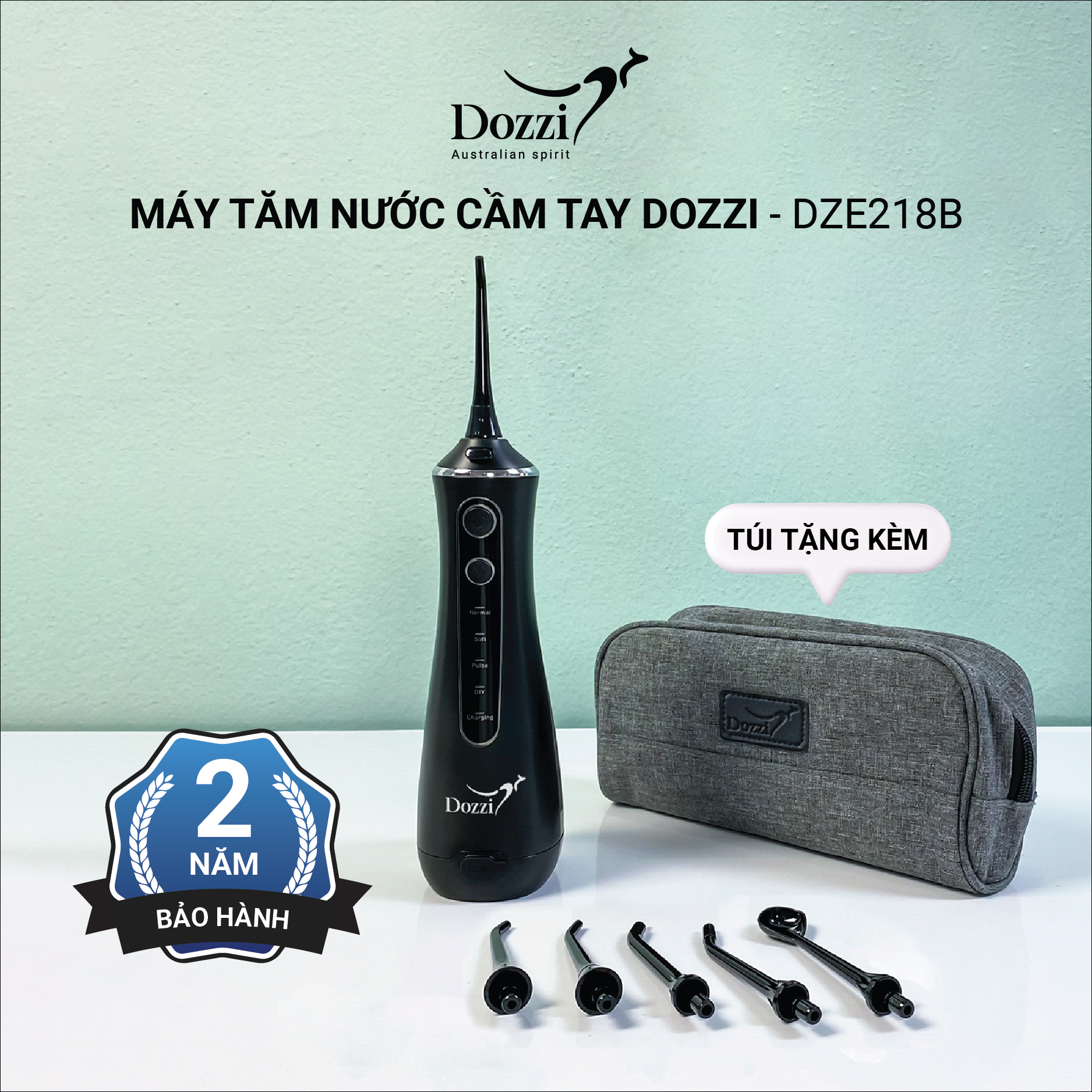 Máy tăm nước cầm tay DZE218 Dozzi (Hàng chính hãng)