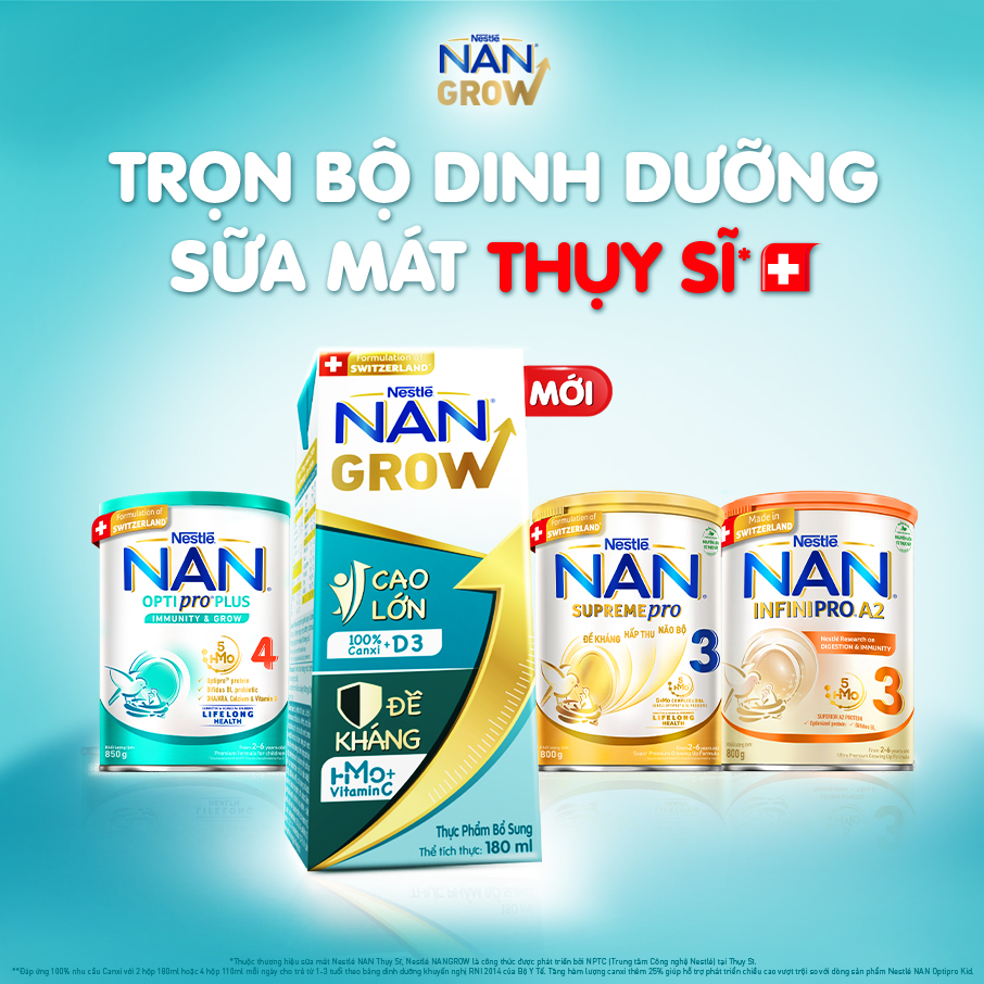 Bộ 2 Thùng 24 hộp Sữa pha sẵn Nestlé NANGROW sữa mát công thức từ Thụy Sĩ 6(4 x 180ml) - (Bé từ 1 tuổi)
